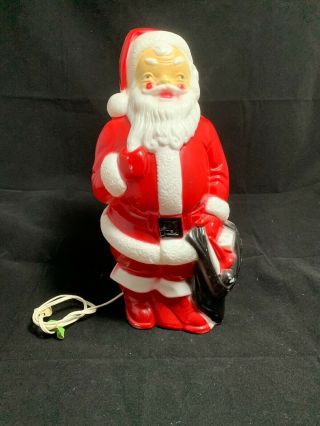 Vintage 1968 Santa Claus Lighted Blow Mold Empire Plastic 13 " Christmas Decor J