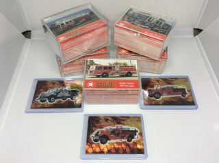 1993 Bon Air Fire Engines Complete Set Series 1 - 5 (500 Total),  3 Prism Cards