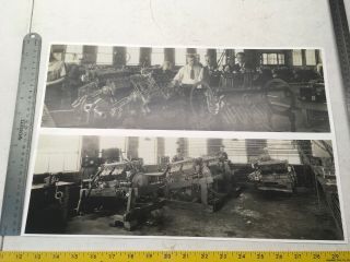 Vintage Chris Craft Very Early Picture Photo B&w Boat Engines Being Made 12x18