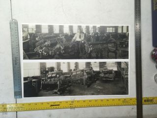 VINTAGE CHRIS CRAFT VERY EARLY PICTURE PHOTO B&W BOAT ENGINES BEING MADE 12X18 8