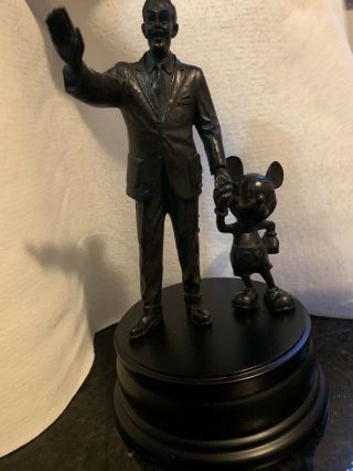 Disney Parks Walt Disney & Mickey Mouse Partners Bronze Figure Statue