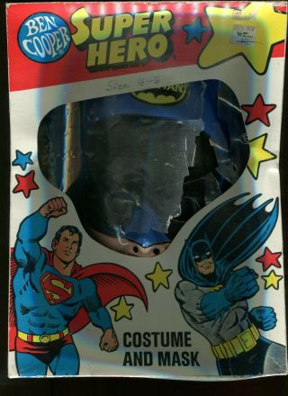 Batman Ben Cooper Costume Mask 1976 Dc Comics Box