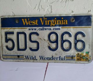West Virginia License Plate,  " Wild,  Wonderful " 2003,  Collectible/ Ships Usa