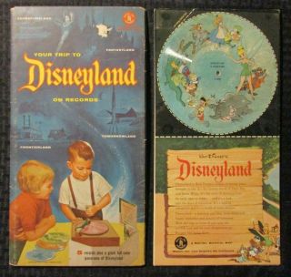 Your Trip To Disneyland On Records 5x Flexi 529 Vg,  /vg Mattel,  Inc.  Toymakers