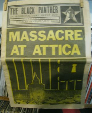 Black Panther Massacre at Attica & Angela Davis Sept 18,  1971 VG,  Huey P Newton 2
