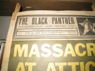 Black Panther Massacre at Attica & Angela Davis Sept 18,  1971 VG,  Huey P Newton 3