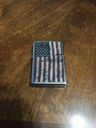 Distressed American Flag Zippo Lighter Wind Proof Made In The Usa Cr1