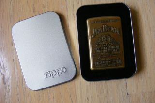Zippo 254bjb - 929,  Jim Beam Bourbon,  Emblem,  Hp Brass Lighter