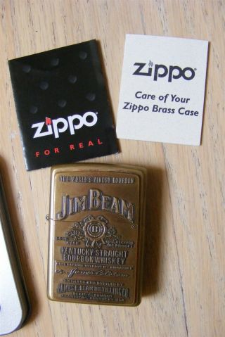 Zippo 254BJB - 929,  Jim Beam Bourbon,  Emblem,  HP Brass Lighter 3
