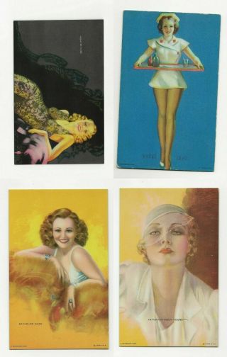 1940s 4 Different Pin Up Girl Mutoscope Cards By Devorss Elvgren 520
