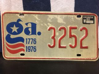 Rare Georgia Bicentennial License Plate