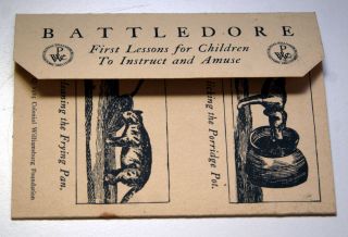 Battledore First Lessons For Children 1985 Colonial Williamsburg Pamphlet