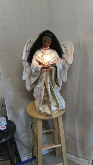 Vintage 24 " Holiday Creations Angel Noel Animated Christmas Motion Lighted -