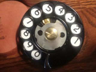 Vintage Nos Bakelite Rotary Telephone Finger Wheel Porcelain Dial Numbers Only
