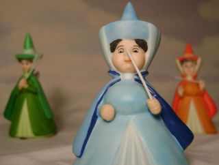 Disney Sleeping Beauty 3 Fairy Godmothers Fairies Porcelain Ceramic Figurine Set