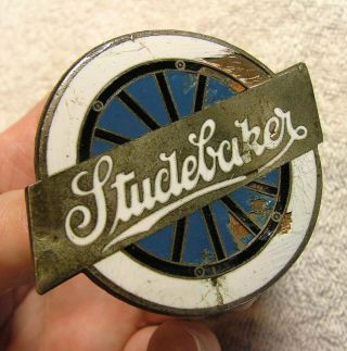 STUDEBAKER Wheel Style Enamel Radiator Badge Emblem 1916 - 23 3