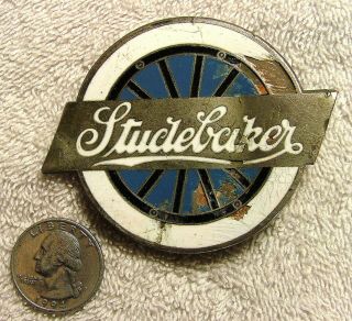 STUDEBAKER Wheel Style Enamel Radiator Badge Emblem 1916 - 23 6