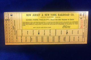 Vintage Jersey & York Railroad Co.  Ticket Westwood - Montvale