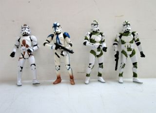 4x Star Wars Phase 2 Clone Troopers 3.  75 " Figures 442nd 501st Combat Engineer