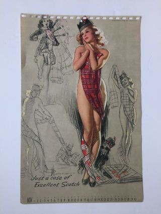 K.  O.  Munson - Nov 1946 " Girls Of The World " Sketchbook Pin - Up Calendar Page