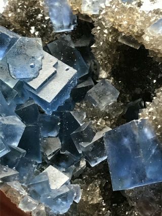 87g Find NATURA Rare Blue Cube FLUORITE Mineral Specimen/China 5