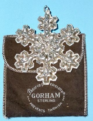 Vintage 1976 Gorham Sterling Silver Snowflake Christmas Ornament