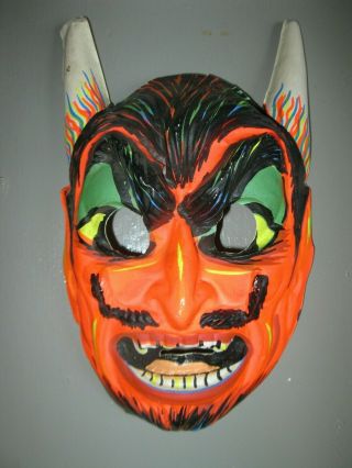 Early Vintage Devil Monster Plastic Halloween Mask