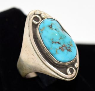 Old Stock Natural Morenci Turquoise Mens Ring Size 12