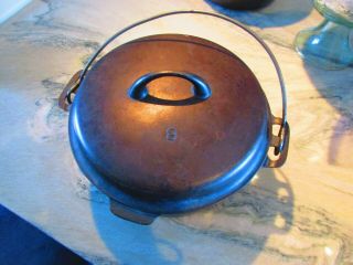 Vintage Cast Iron No.  8 1036d Dutch Oven With Lid