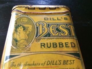 Antique Vintage Tobacco Tin Dills Best Smoking Tobacco Rubbed Richmond VA USA 6