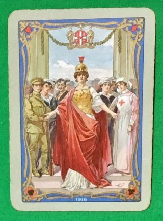 Playing Cards 1 Swap Card Antique 1916 Wide Worshipful Co.  War Britain’s Effort