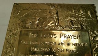 VINTAGE BRASS PLATED BOARD THE LORDS PRAYER 8 