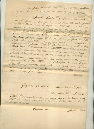 1830 Legal Document Grafton County Hampshire Joseph Little V Samuel Ashe