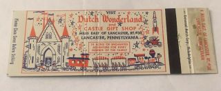 Vintage Matchbook Cover Matchcover Dutch Wonderland Lancaster Pa Unstruck