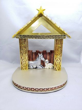 Waterford Holiday Heirlooms Nativity Creche Gold Silver Christmas