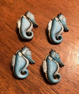 Antique Japanese Toshikane China Seahorse Buttons Japan