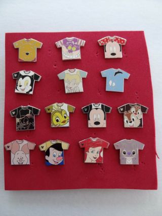 Disney Pins Hidden Mickey T Shirt Set Of 14 This Is Not A Complete Set