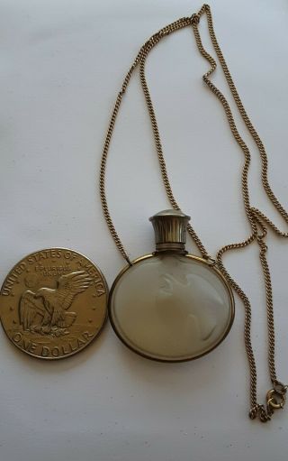 Nina Ricci L ' AIR DU TEMPS Lalique Glass Perfume Bottle Necklace 2