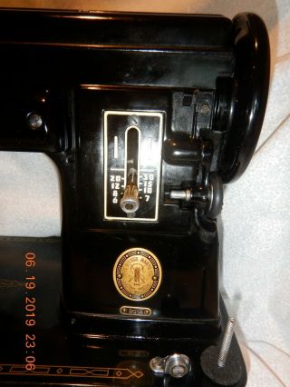 Singer 301A Sewing Machine 1953 short bed Black W/Case & Accessories 4