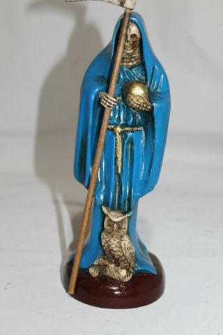 848 Statue Lady Santa Muerte Blue 9 " Holy Death Santisima Preparada Trabajo