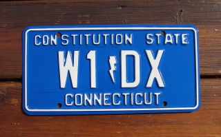 Connecticut Amateur Ham Radio License Plate W1 Dx
