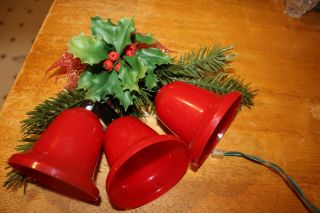 Vintage 3 Red Bell Lighted Christmas Decoration Vgc Nostalgic Christmas Past