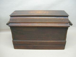 Antique 1902 Singer 28 Hand Crank Sewing Machine Coffin Top Wood Case Only 3