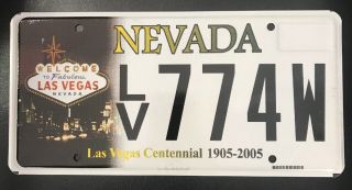 99 Cent 2005 Nevada Las Vegas Centennial License Plate 774w