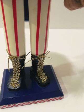 Uncle Sam Patriotic Nutcracker BRN Lillian Vernon July 4th USA Flag Sparkler 4