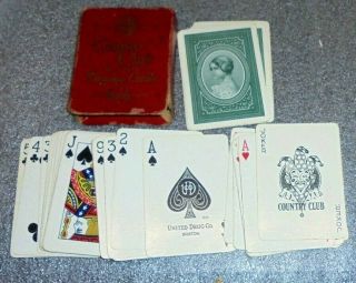 Boxed Deck Country Club Playing Cards Advertising Rexall Us Drug Co