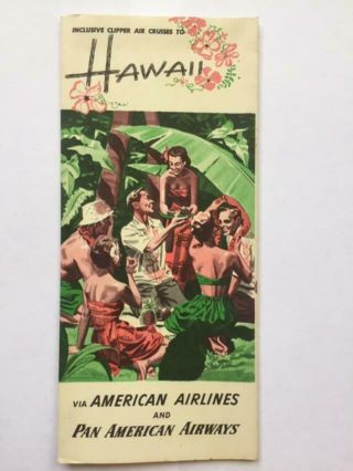 Vintage Pan American Airlines Airplane Travel Hawaii Brochure 1952 Advertising
