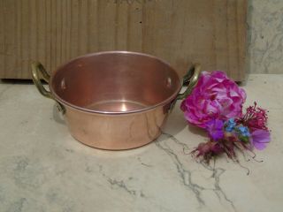 FRENCH VINTAGE COPPER JAM PAN PRESERVING PAN CONFITURE PAN FULLY STAMPED V.  CUTE 2