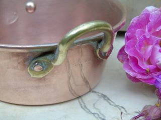 FRENCH VINTAGE COPPER JAM PAN PRESERVING PAN CONFITURE PAN FULLY STAMPED V.  CUTE 3