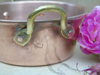 FRENCH VINTAGE COPPER JAM PAN PRESERVING PAN CONFITURE PAN FULLY STAMPED V.  CUTE 5